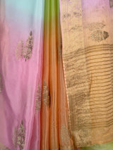 MIMOSA Pink Jaipur Pure Viscose Chiffon Saree — fleets shot full lifestyle