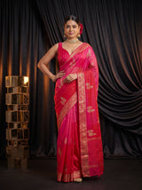 MIMOSA Rani Jaipur Pure Viscose Chiffon Saree — pose 4 styling detail