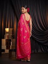 MIMOSA Rani Jaipur Pure Viscose Chiffon Saree — pose 7 styling detail