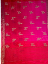 MIMOSA Rani Jaipur Pure Viscose Chiffon Saree — pallu and zari work detail