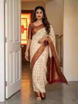 MIMOSA White Kanjivaram Saree — pose 6 styling detail