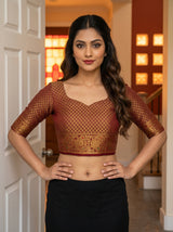 MIMOSA White Kanjivaram Saree — blouse close-up