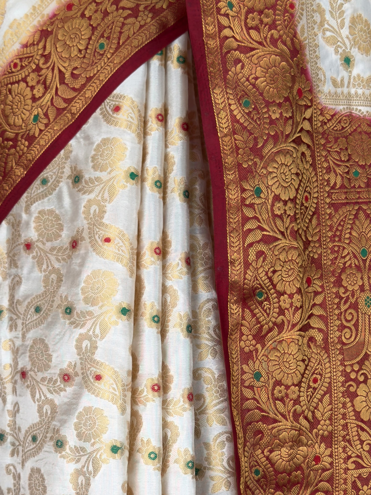MIMOSA White Kanjivaram Saree — fleets shot full lifestyle