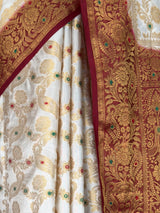 MIMOSA White Kanjivaram Saree — fleets shot full lifestyle