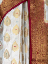 MIMOSA White Kanjivaram Saree — fleets shot full lifestyle