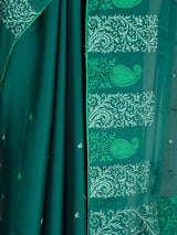 MIMOSA Bottle Green Saree Saree — fleets shot full lifestyle