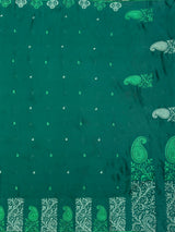 MIMOSA Bottle Green Saree Saree — pallu and zari work detail