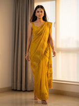 MIMOSA Gold Saree Saree — pose 6 styling detail