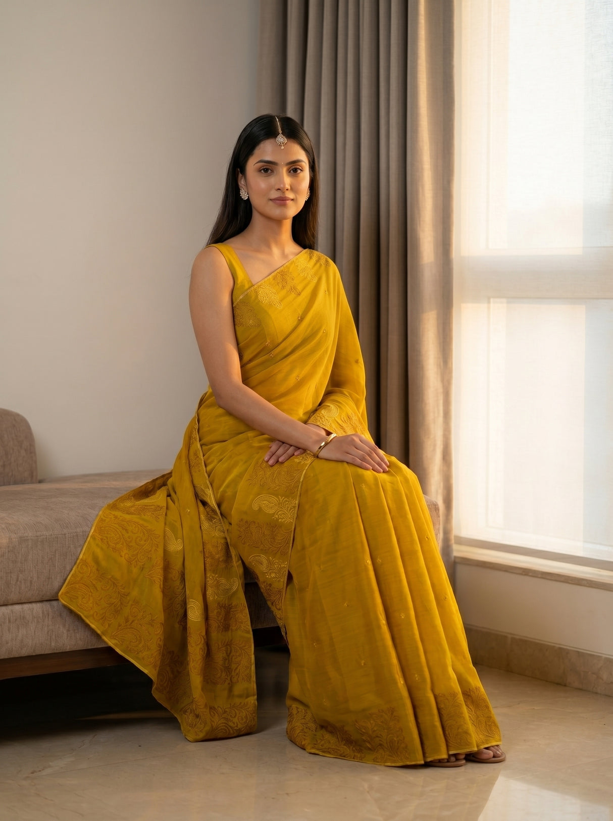 MIMOSA Gold Saree Saree — pose 8 styling detail