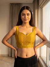 MIMOSA Gold Saree Saree — blouse close-up