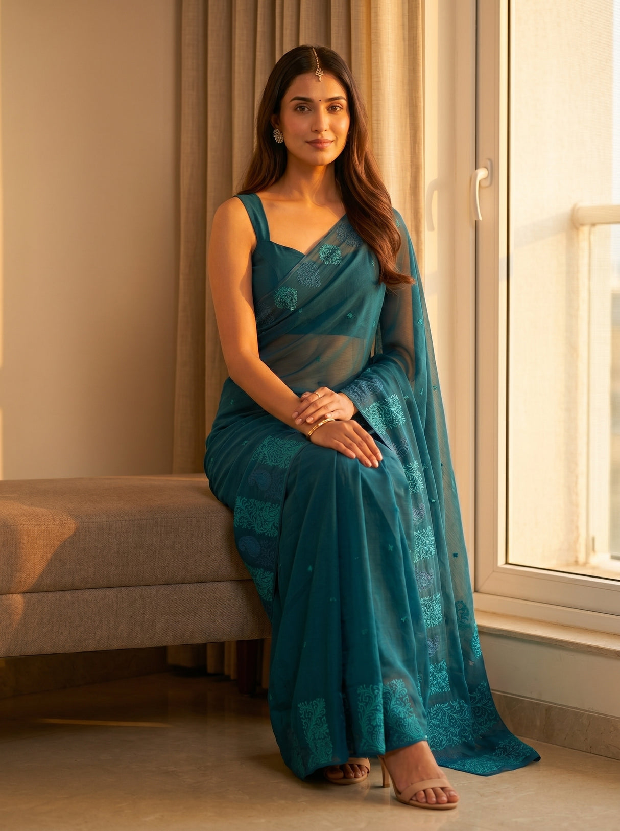MIMOSA Navy Saree Saree — pose 8 styling detail