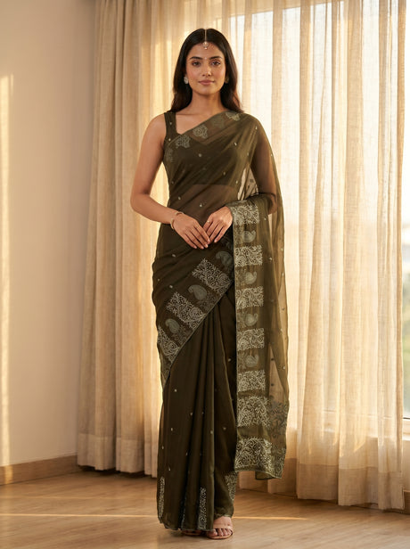 Olive  Saree