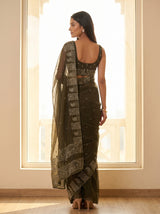 MIMOSA Olive Saree Saree — pose 2 styling detail