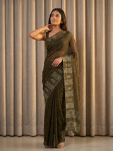 MIMOSA Olive Saree Saree — pose 4 styling detail