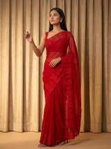 MIMOSA Red Saree Saree — pose 5 styling detail