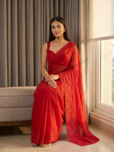 MIMOSA Red Saree Saree — pose 8 styling detail