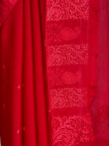 MIMOSA Red Saree Saree — fleets shot full lifestyle