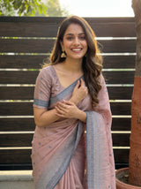 MIMOSA Chiku Saree Saree — pose 10 styling detail