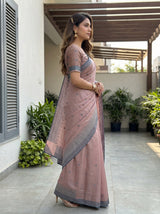 MIMOSA Chiku Saree Saree — pose 3 styling detail