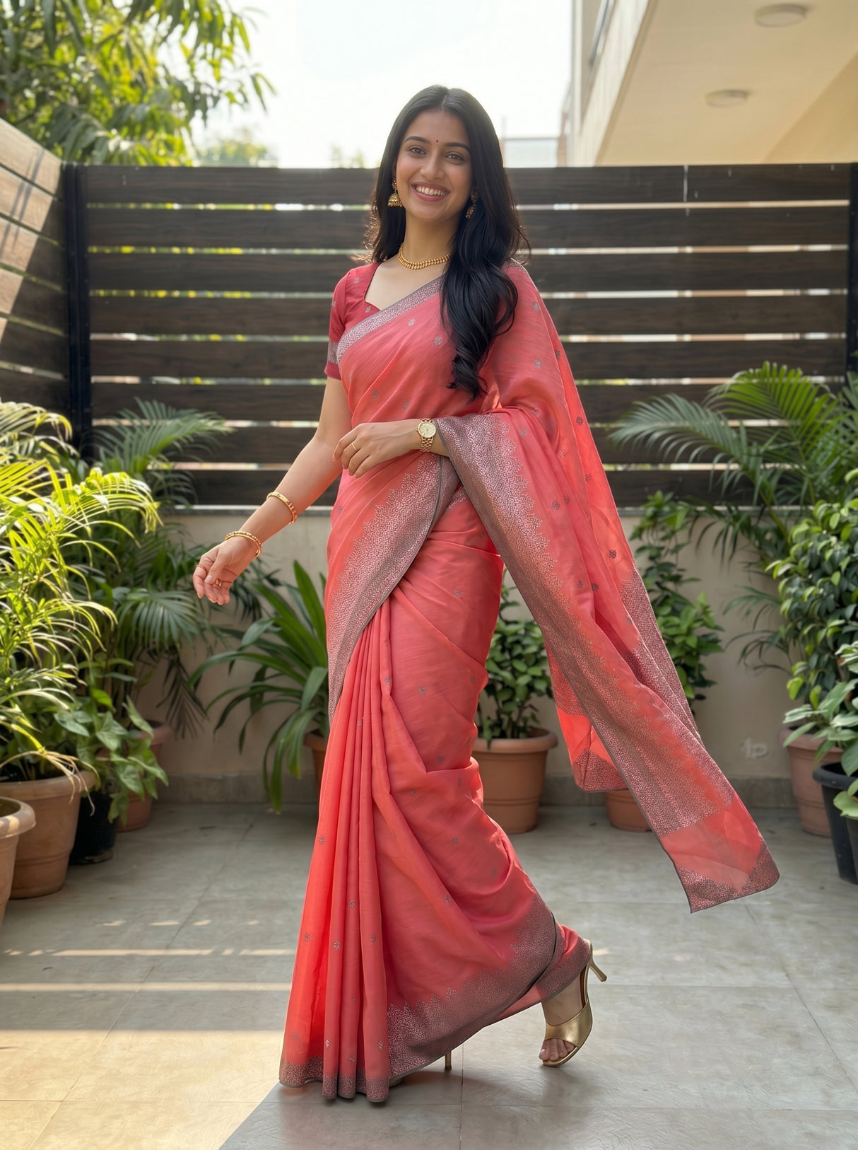 MIMOSA Gajari Saree Saree — pose 9 styling detail