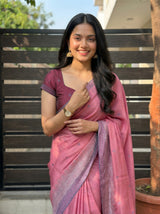 MIMOSA Pink Saree Saree — pose 10 styling detail