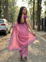 MIMOSA Pink Saree Saree — pose 2 styling detail