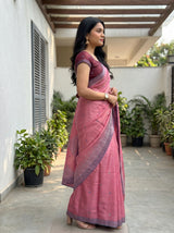 MIMOSA Pink Saree Saree — pose 3 styling detail