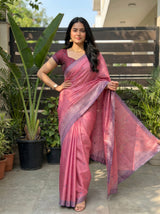MIMOSA Pink Saree Saree — pose 4 styling detail