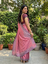 MIMOSA Pink Saree Saree — pose 7 styling detail