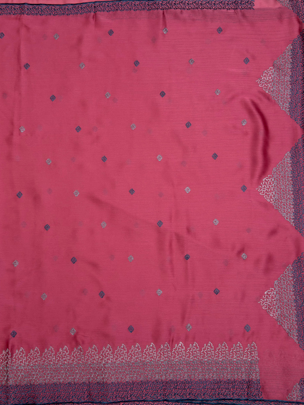 MIMOSA Pink Saree Saree — pallu and zari work detail