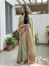 MIMOSA Pista Saree Saree — pose 3 styling detail