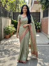 MIMOSA Pista Saree Saree — pose 6 styling detail