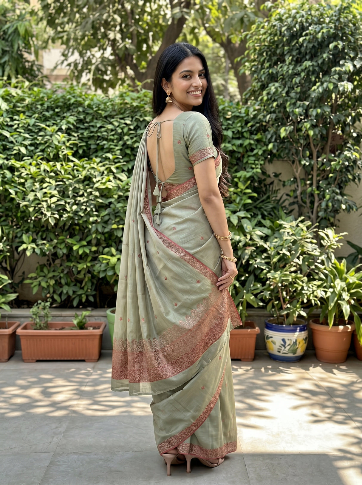 MIMOSA Pista Saree Saree — pose 7 styling detail