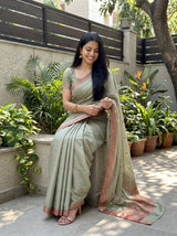 MIMOSA Pista Saree Saree — pose 8 styling detail