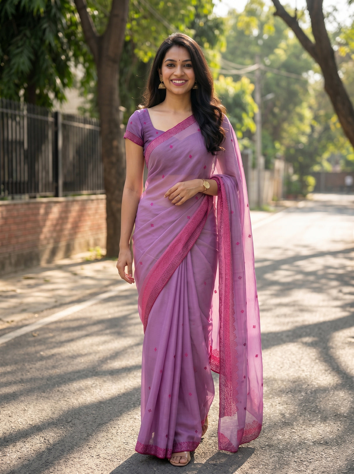 MIMOSA Violet Saree Saree — pose 6 styling detail