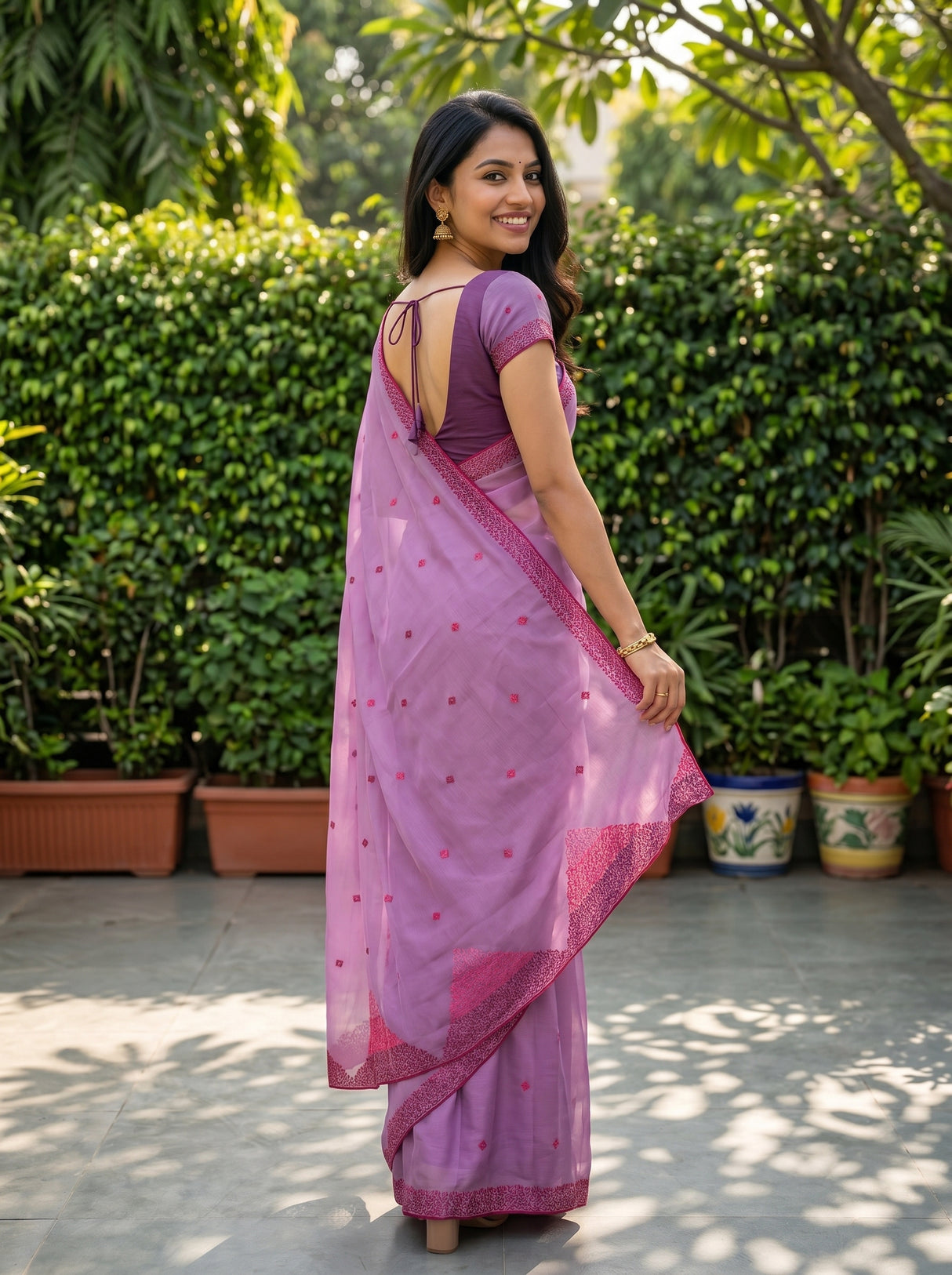 MIMOSA Violet Saree Saree — pose 7 styling detail