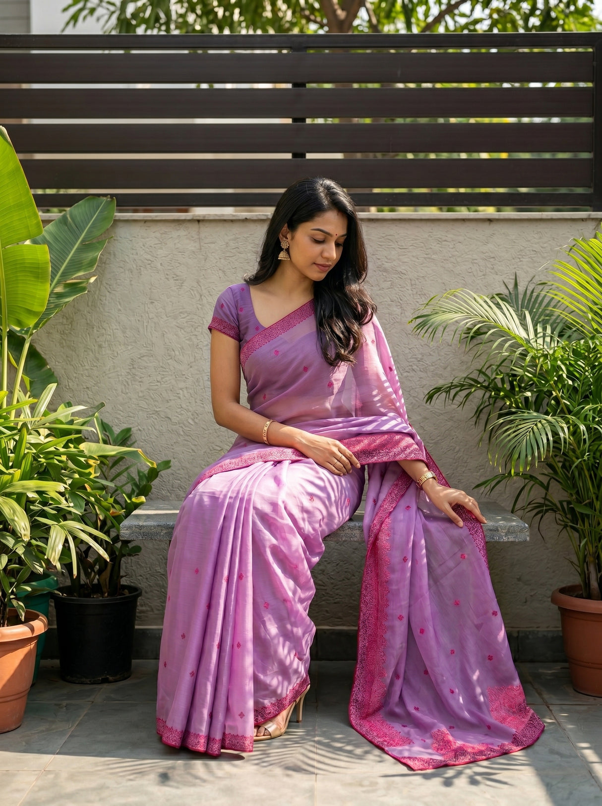 MIMOSA Violet Saree Saree — pose 8 styling detail