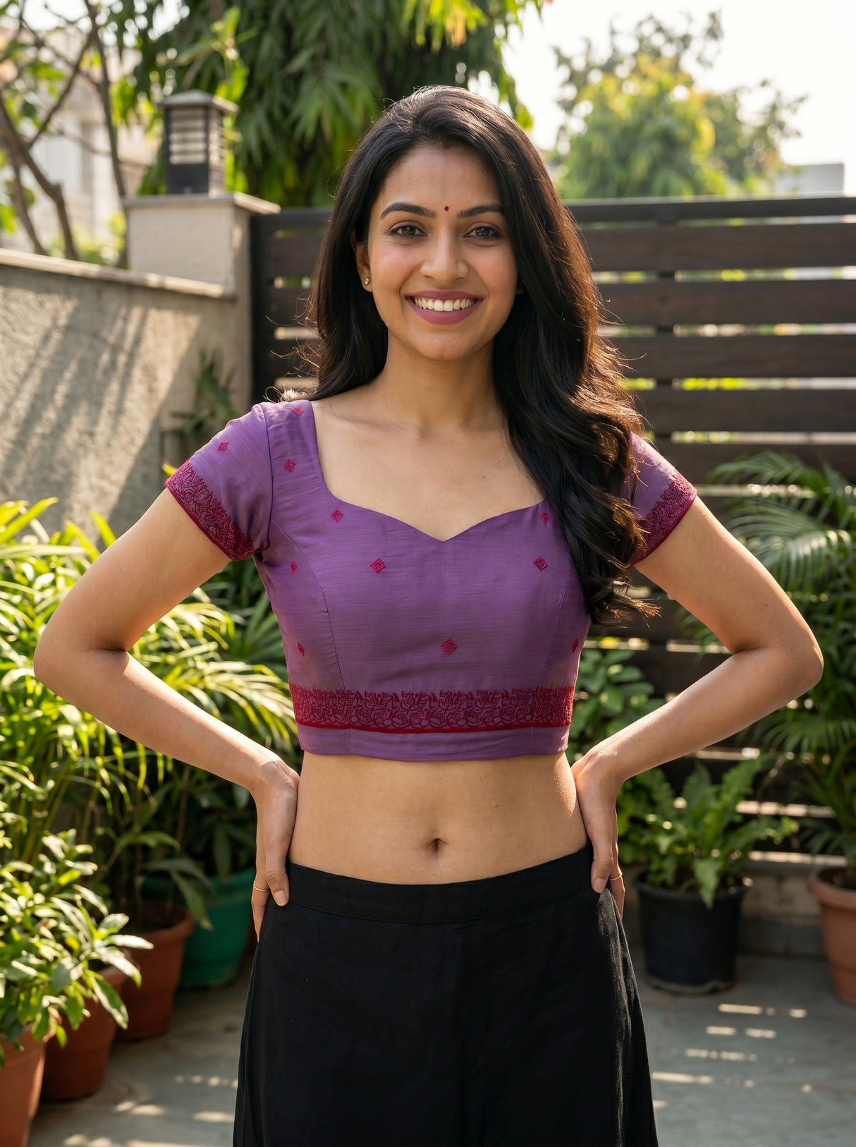 MIMOSA Violet Saree Saree — blouse close-up