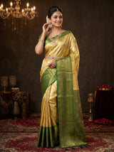 MIMOSA Gold Kanjivaram Art Silk Saree — pose 4 styling detail