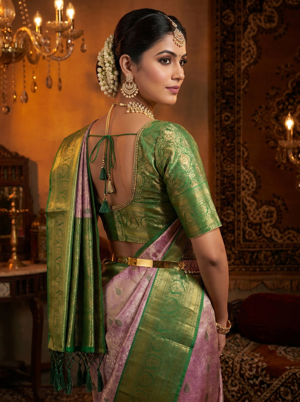 MIMOSA Magenta Kanjivaram Art Silk Saree — pose 10 styling detail
