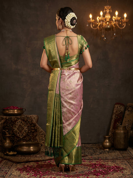 MIMOSA Magenta Kanjivaram Art Silk Saree — Blouse Fabric Detail