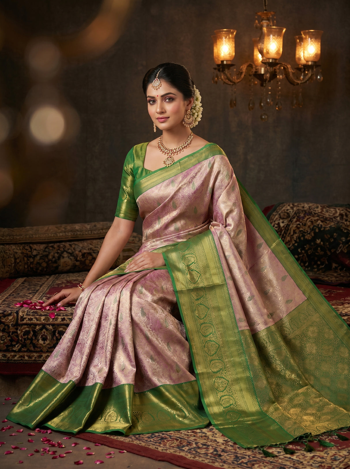 MIMOSA Magenta Kanjivaram Art Silk Saree — pose 8 styling detail
