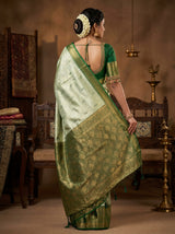 MIMOSA Pista Kanjivaram Art Silk Saree — Blouse Fabric Detail