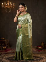MIMOSA Pista Kanjivaram Art Silk Saree — pose 4 styling detail