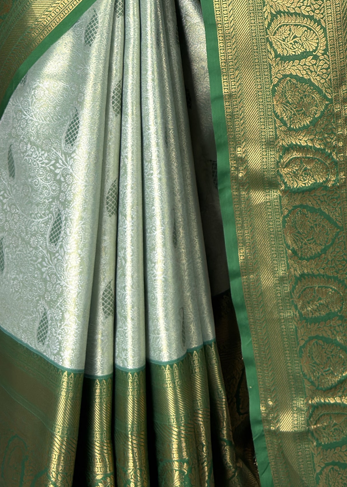 MIMOSA Pista Kanjivaram Art Silk Saree — fleets shot full lifestyle