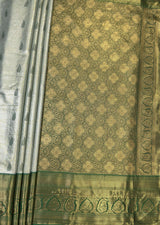MIMOSA Pista Kanjivaram Art Silk Saree — pallu and zari work detail