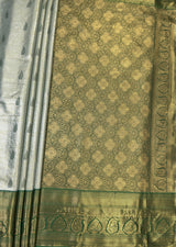 MIMOSA Pista Kanjivaram Art Silk Saree — pallu and zari work detail