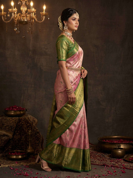 MIMOSA Rani Kanjivaram Art Silk Saree — Blouse Fabric Detail