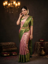 MIMOSA Rani Kanjivaram Art Silk Saree — Full View on Model