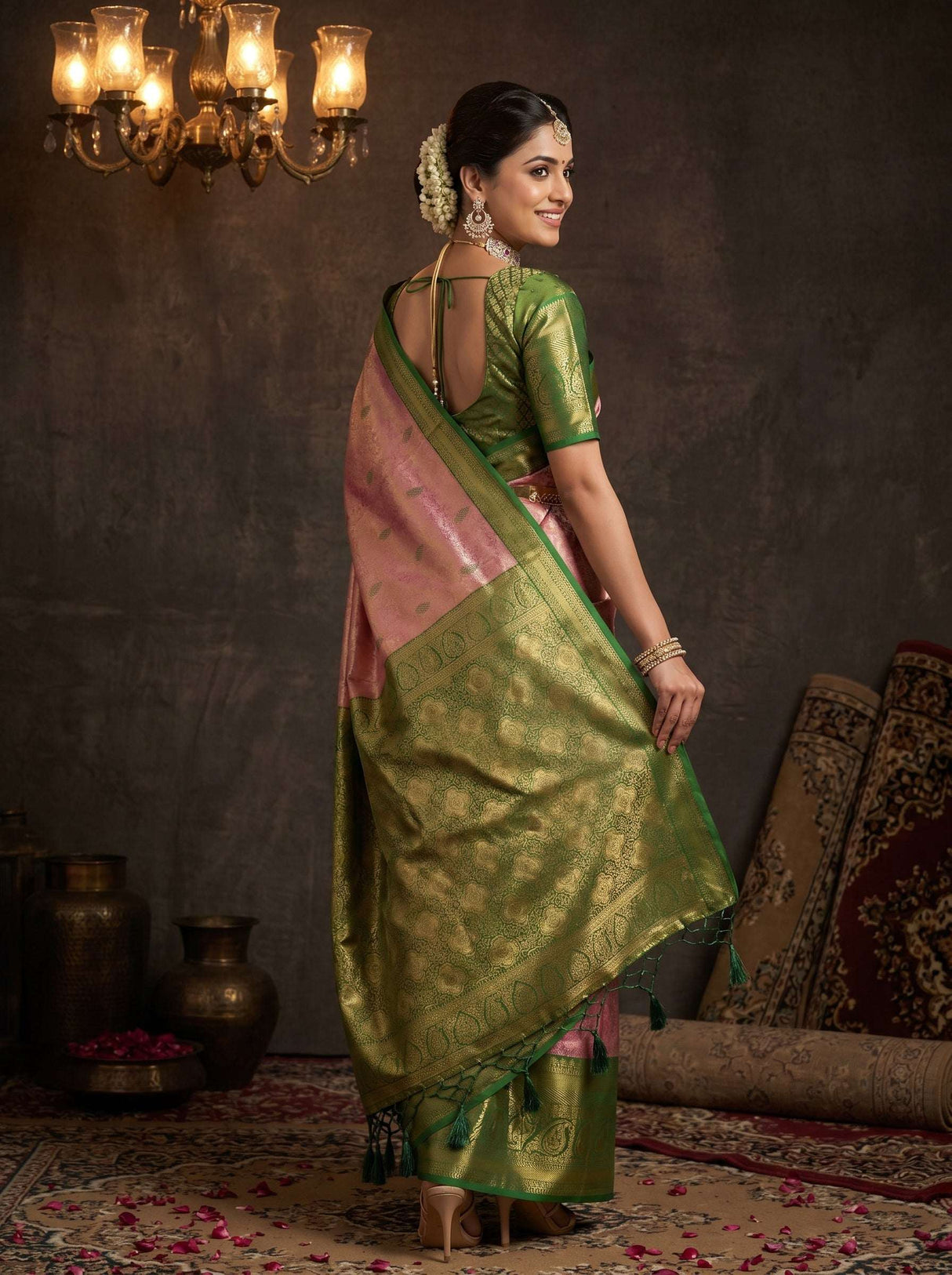 MIMOSA Rani Kanjivaram Art Silk Saree — pose 9 styling detail
